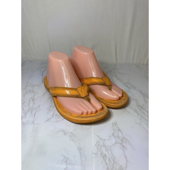 Vionic Women's Slip-On Tide Kalise Toe Flat Heel Flip Flop Sandals Orange Size 8 - Picture 1 of 7